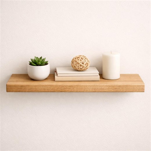 Étagère Flottante Chêne Massif | Étagère Murale Bois Massif | Étagère Suspendue Minimaliste | Étagère Sur Mesure | Floating Oak Shelf - Etsy