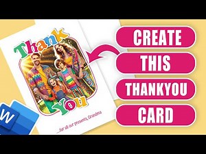 Create this greeting card I Thank you card in Word