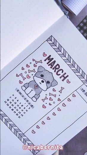 PORTADA BONITA para CUADERNO o BULLET JOURNAL🐶 DIBUJO un PERRITO KAWAII
