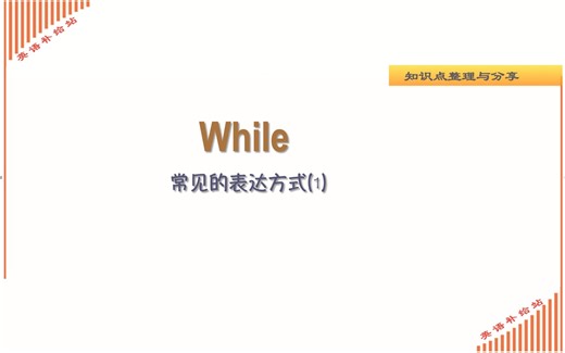 语法讲解：while常见的表达方式(1)