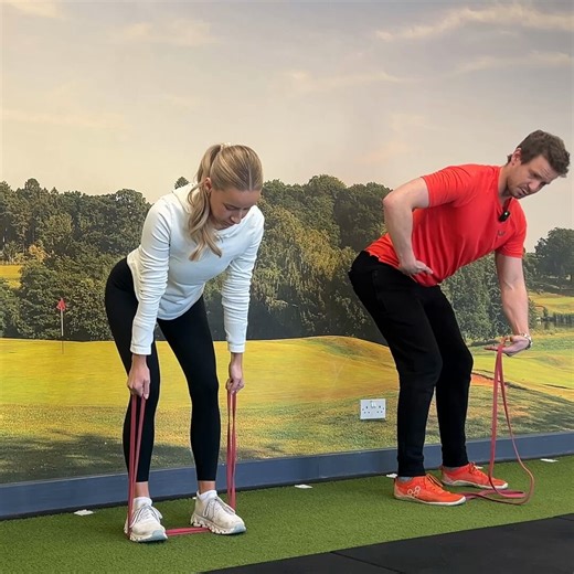 The LOWEST HANGING FRUIT for better golfer performance this weekend?⛳️🤔Don’t be the golfer throwing away silly shots on the first few holes by being cold + stiff 😭Prepare your body to perform 😎5 of my GO TO MOVES using a band👇1️⃣ - Banded RDLsFire up that posterior chain as you hinge the hips back and then push through the floor to return.