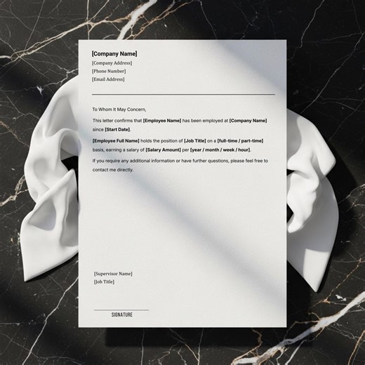 Editable Employment Verification Letter. Employment Confirmation Letter. Employment Proof Template. Job Verification Form. Salary Statement. - Etsy