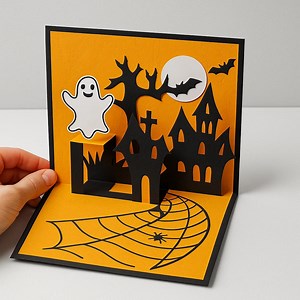 Handmade Halloween Pop-up Card, Haunted House Greeting, Spooky Invitation - Etsy