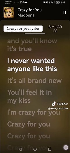 #trejomusicbox #selected4you #lyrics×songs #algomás🌹 Part 68. Crazy For You - Madonna