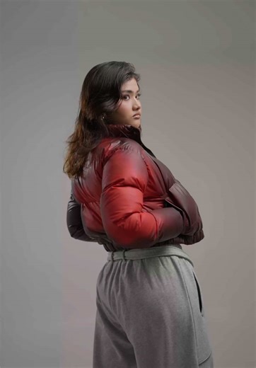 Limited Edition Phenix Red Morph Cropped Puffer Jackets