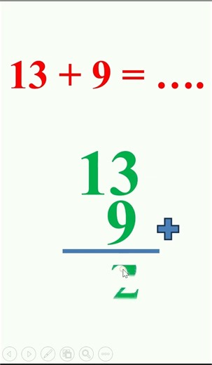 simpan menyimpan penjumlahan 13 + 9