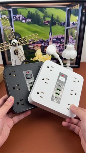 Compact Surge Protector with 6 Outlets and USB Ports