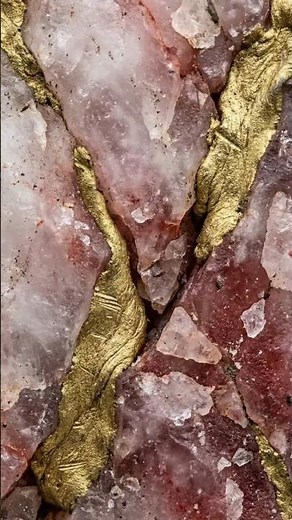 Hidden Gold Inside Quartz Rock 💰 Breaking Open Reveals Pure Gold Veins! #satisfying #experiment