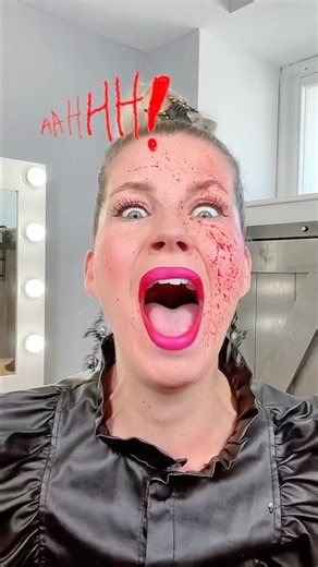 How to create the look of fake blood splatter #halloweenmakeup #fakeblood