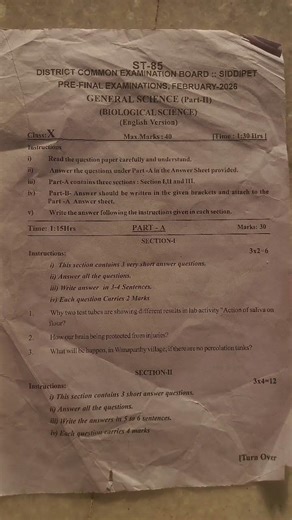 10th class Biology pre final exam paper!! comment for more pre final papers biology TS