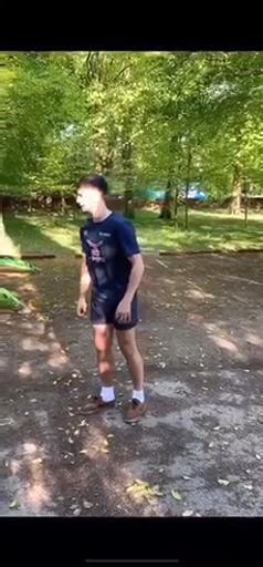 man trying to jump over moving car for video gets hit by car and breaks the windshield