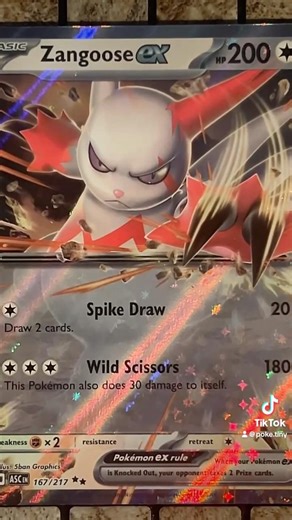 Zangoose ex (167/217 - Double Rare Holofoil) - Mega Evolution: Ascended Heroes - Pokemon TCG