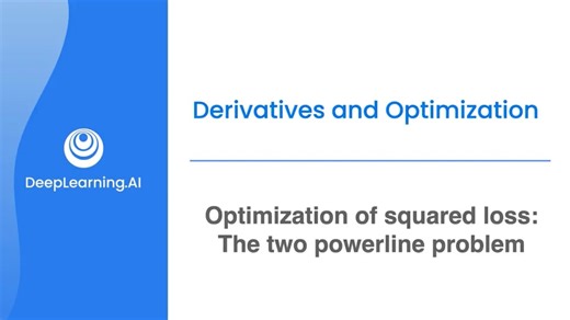 Optimization of squared loss - The two powerline problem