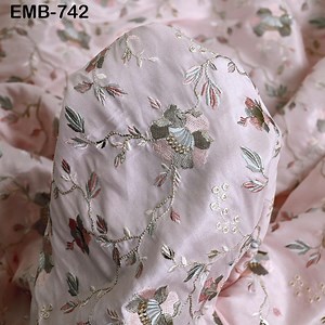 59" Baby Pink Wedding Material Embroidered Fabric by the Yard Sewing Crafting Indian Embroidery Victorian Costumes Longline Jackets Curtains - Etsy Ireland