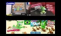 Mix of 4 videos from youtube : Choco choco choco gummy bear (kummipia) mashup over 4 languages