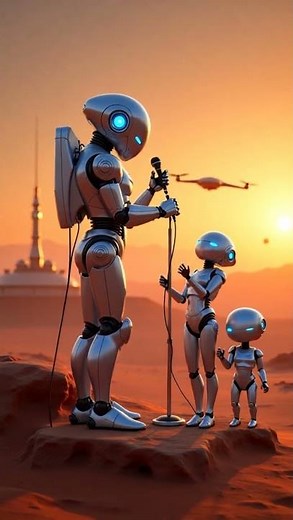 Futuristic Robot Family Sings ‘Faded’ by Alan Walker on Mars | Emotional AI Music Video