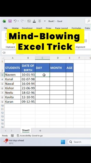 99% Excel Users Miss These Tricks #excel #shorts