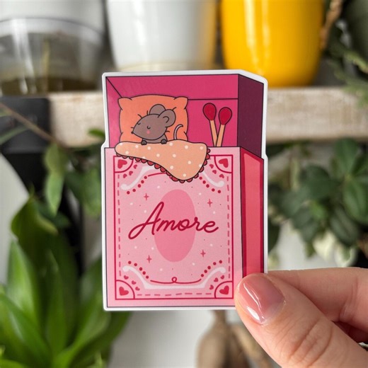 Cozy Sleeping Mouse in Matchbox Sticker: Waterproof and Scratch Protected | Sticker for Laptop, Water Bottle, Journal, Scrapbook - Etsy