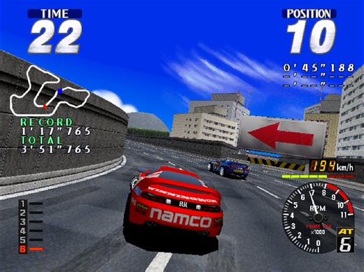 『アーケードアーカイブス レイブレーサー』が2月26日に発売へ。1995年に発売された名作レースゲーム『リッジレーサー』シリーズ第3弾を現行機向けに移植