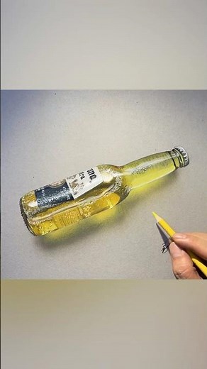 Realistic draw a bottle of beer! #drawing #realistic #shorts