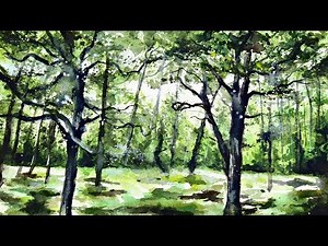 Watercolor Woods LANDSCAPE Painting Tutorial for Beginners