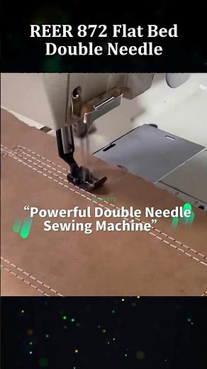 "REER 872 Double Needle Flat Bed Walking Foot Sewing Machine in Action | High-Speed Stitching"