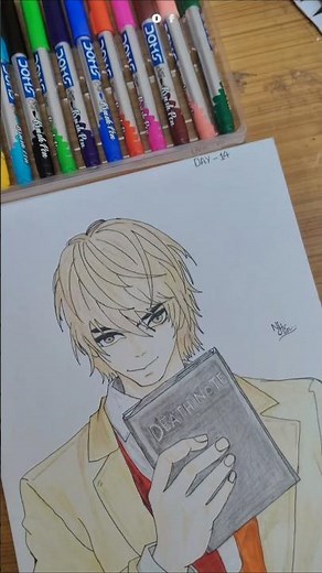 Light Yagami Color Pencil Drawing 😈 | Death Note Anime Art #officialnitinarts