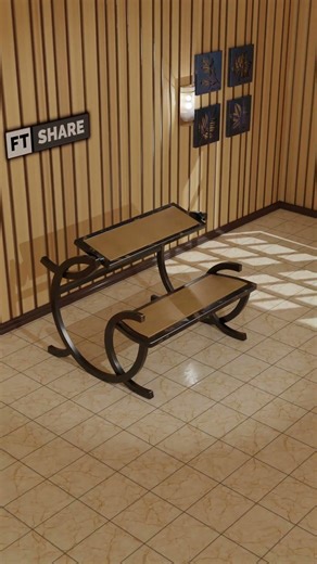 Multifunctional Iron and Solid Wood Bench Table 🪵✨ | One Design, Folding Table