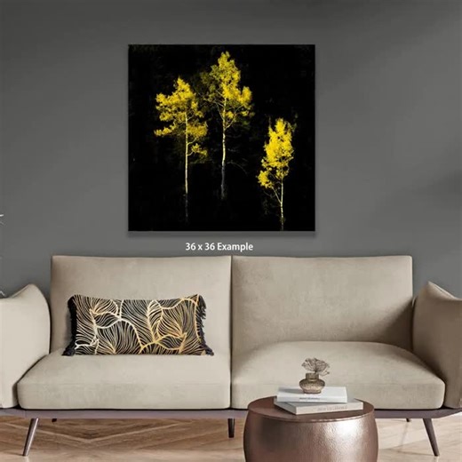 Yellow Aspen Wall Art, Abstract Nature Picture, Living Room Decor, Vivid Yellow Trees - Etsy