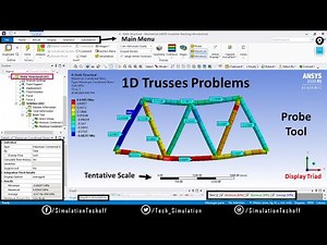 1D Trusses Analysis in Ansys | Lesson 16 | Ansys Tutorial Tamil