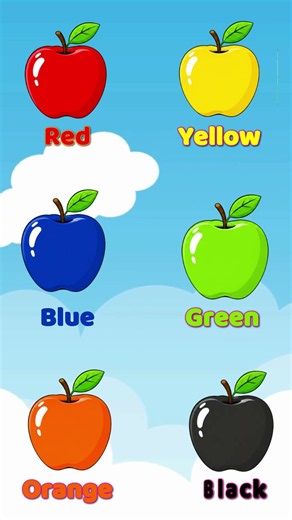 Colourful Apples Name for Kids | Learn Colourful Apple Pictures