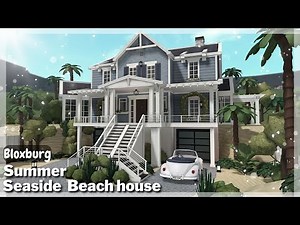 BLOXBURG: Summer Seaside Beach Home Speedbuild | Roblox House Build