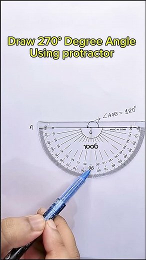 270° Degree Angle Draw Using Protractor
