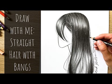 How to Draw Straight Hair with Bangs - Step by step tutorial with narrative