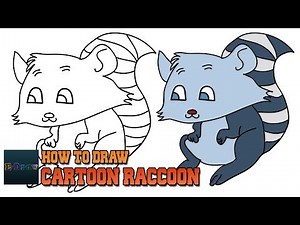 How to Draw Cartoon Raccoon | Art Lesson for Kids Step By Step