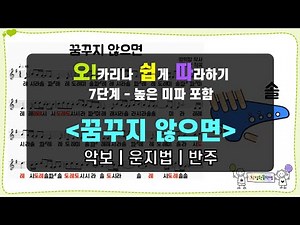 꿈꾸지 않으면 | 오카리나 쉽게 따라하기 7단계 | 악보 운지법 반주MR