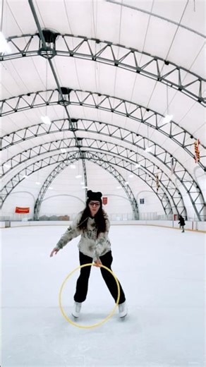 I tried ice skating and hula hooping at the same time 🤯