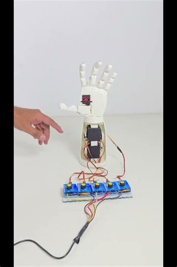 DIY Prosthetic Hand 🤖 | 3D Printed Robotic Hand with 5 Servo Motors|Arduino Robotics Project #viral