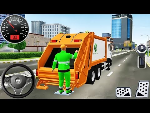Garbage Trash Truck Realistic Simulator 3D - City Road Garbage Truck Driver- Android GamePlay