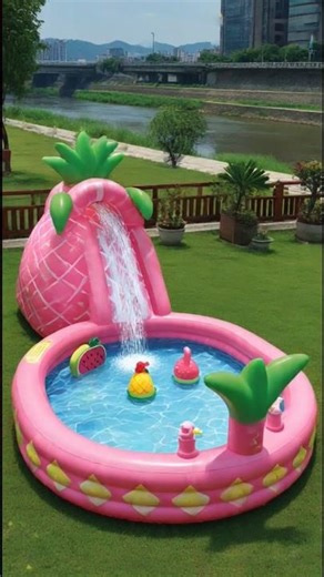 Giant Fruit Inflatable Pool 🍍🍓 | Summer’s Most Fun Backyard Idea!