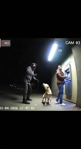 Loyal Dog Protects Owner at ATM – CCTV Footage Style