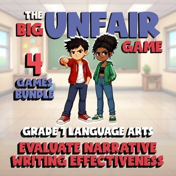 4 BIG UNFAIR ELA Games - Evaluate Narrative Writing Effectiveness- Grade 7
