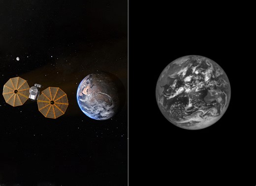 NASA's Lucy Spacecraft Captures Photo of Earth from Space 380,000-Miles Away Using Terminal Tracking Camera