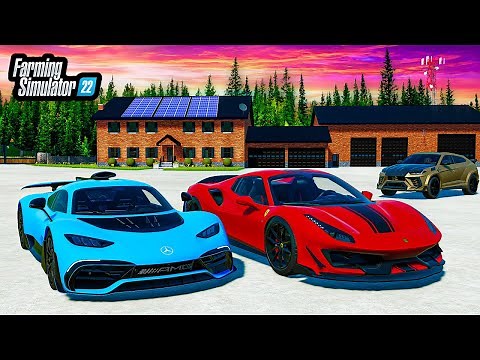 BUILDING $4,999,999 OFF GRID MANSION! (SUPERCARS AND MORE) | FS22