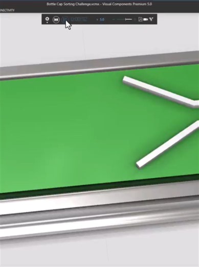 Visual Components simulation of guide rail optimization
