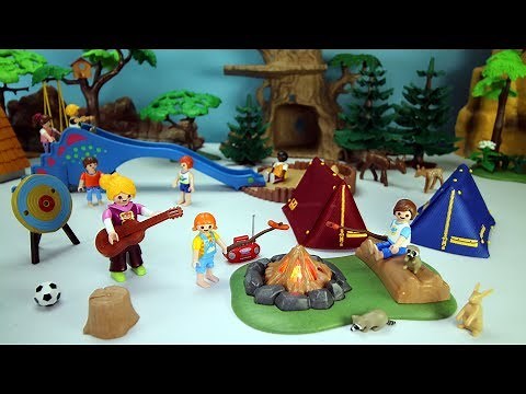 Playmobil Summer Fun Campground with Camp Fire Playset Build and Play Toys For Kids