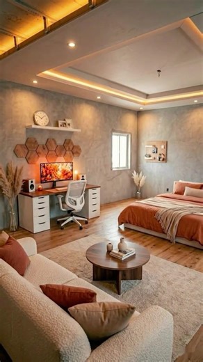 Empty Room → Cozy Dream Gaming Setup 🤎 #gamingsetup #gamingroom