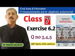 Class 7 Exercise 6.2 Q no 3 , 4 , 5 Ex 6.2 Algebra Concepts NBF Maths 7 sir nadeem munawar