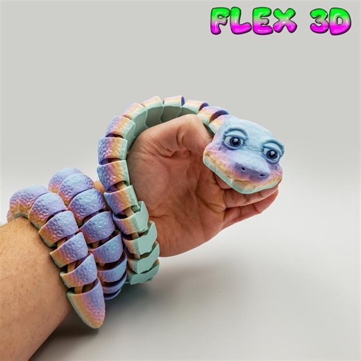 Flex 3D Snake, .STL Files for 3D Printing, Flexi, Print-in-place - Etsy