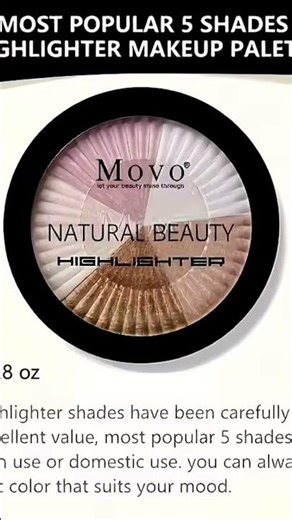 5 Colors Highlighter Powder Makeup Palette, Shimmer Glitter Highlighter Palette High Pigment